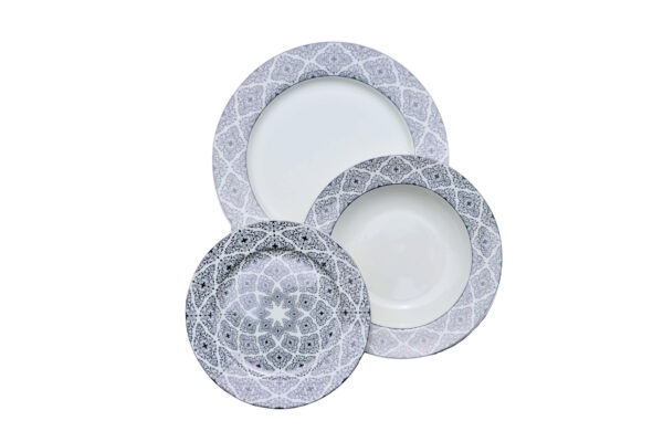 Bone 18 Pcs Plate Set (067) | Elegant, Durable, Heat-Resistant Plates & Bowls
