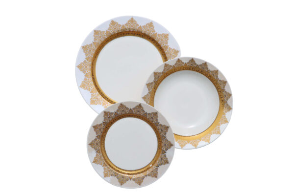 Bone 18 Pcs Plate Set (211) | Elegant, Durable, Heat-Resistant Plates & Bowls