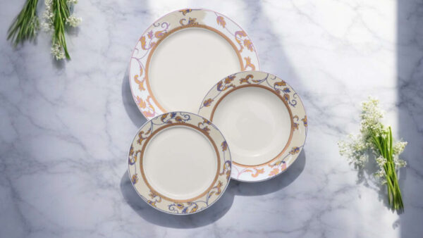 Bone 18 Pcs Plate Set (253) | Elegant, Durable, Heat-Resistant Plates & Bowls