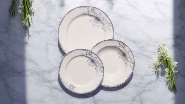 Bone 18 Pcs Plate Set (519) | Elegant, Durable, Heat-Resistant Plates & Bowls