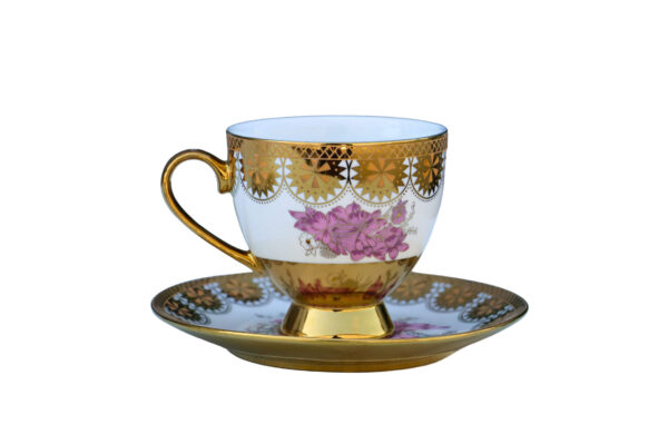 High-Quality Bone China Cup & Saucer Set (L-443) | Elegant, Durable, Ideal for Home & Gifting