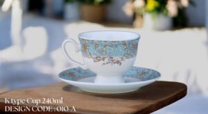 High-Quality Bone China Cup & Saucer Set (K-010A) | Elegant, Durable, Ideal for Home & Gifting
