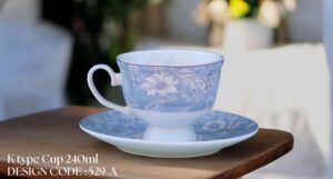 High-Quality Bone China Cup & Saucer Set (K-529A) | Elegant, Durable, Ideal for Home & Gifting
