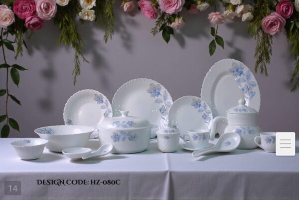 Marble Dinner Set Carroly (080C) Elegant, Durable, Heat-Resistant Plates & Bowls