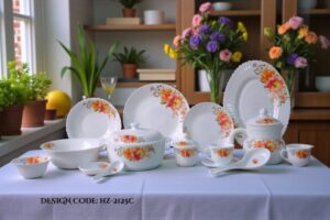 Marble Dinner Set Carroly (2125C) Elegant, Durable, Heat-Resistant Plates & Bowls