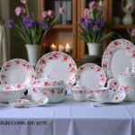 Marble Dinner Set Carroly (3177C) Elegant, Durable, Heat-Resistant Plates & Bowls