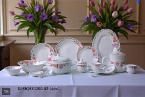 Marble Dinner Set Carroly (3204C) Elegant, Durable, Heat-Resistant Plates & Bowls