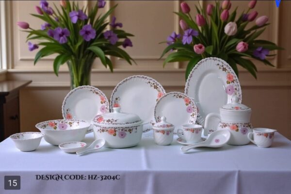 Marble Dinner Set Carroly (3204C) Elegant, Durable, Heat-Resistant Plates & Bowls