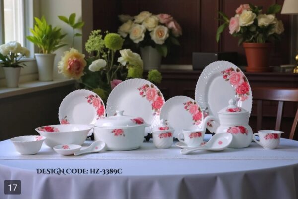 Marble Dinner Set Carroly (3389C) Elegant, Durable, Heat-Resistant Plates & Bowls