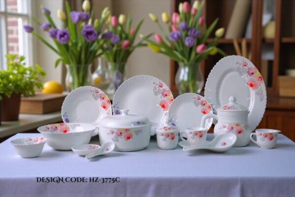 Marble Dinner Set Carroly (3775C) Elegant, Durable, Heat-Resistant Plates & Bowls