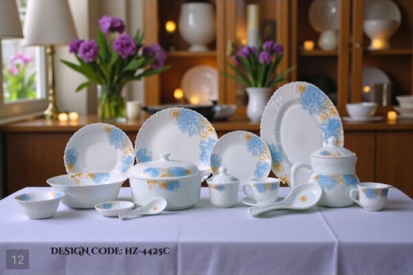 Marble Dinner Set Carroly (4425C) Elegant, Durable, Heat-Resistant Plates & Bowls