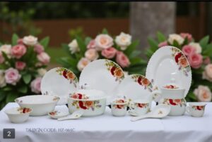 Marble Dinner Set Carroly (965C) Elegant, Durable, Heat-Resistant Plates & Bowls