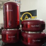 Dynasty (Red) Color 4 Pcs Gift Set (Includes 3 Hot Pots and 1 Cooler) In Discounted Price