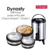 Dynasty (Silver) Color 4 Pcs Gift Set (Includes 3 Hot Pots and 1 Cooler) In Discounted Price