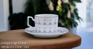 High-Quality Bone China Cup & Saucer Set (G-063) | Elegant, Durable, Ideal for Home & Gifting
