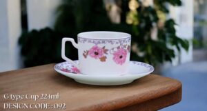 High-Quality Bone China Cup & Saucer Set (g-092) | Elegant, Durable, Ideal for Home & Gifting
