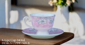 High-Quality Bone China Cup & Saucer Set (K-529B) | Elegant, Durable, Ideal for Home & Gifting