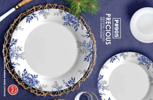 Melamine Dinner Set | Precious (901) | Elegant, Durable, Heat-Resistant Plates & Bowls | Unbreakable, Lightweight, Premium Quality Dinnerware