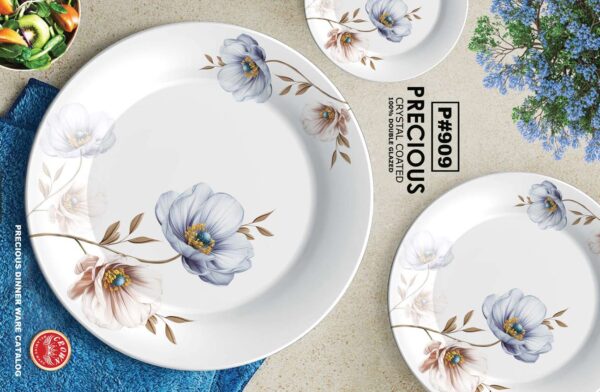 Melamine Dinner Set | Precious (901) | Elegant, Durable, Heat-Resistant Plates & Bowls | Unbreakable, Lightweight, Premium Quality Dinnerware