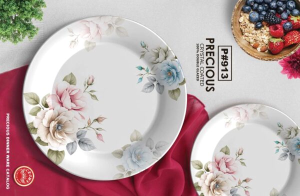 Melamine Dinner Set | Precious (901) | Elegant, Durable, Heat-Resistant Plates & Bowls | Unbreakable, Lightweight, Premium Quality Dinnerware