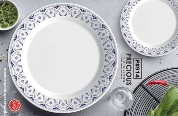 Melamine Dinner Set | Precious (901) | Elegant, Durable, Heat-Resistant Plates & Bowls | Unbreakable, Lightweight, Premium Quality Dinnerware