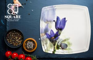 Melamine Dinner Set | Square (1) | Elegant, Durable, Heat-Resistant Plates & Bowls | Unbreakable, Lightweight, Premium Quality Dinnerware