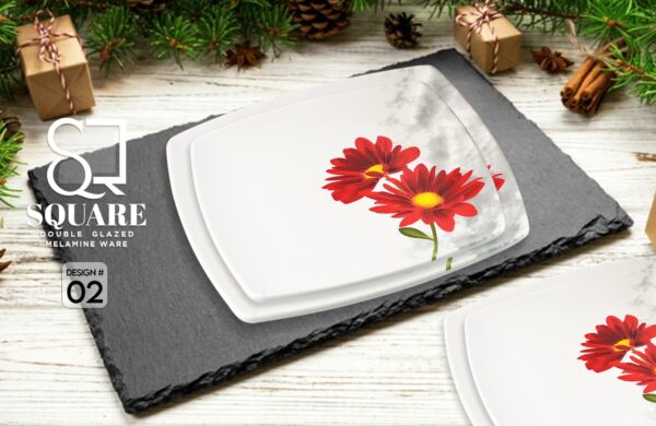 Melamine Dinner Set | Square (1) | Elegant, Durable, Heat-Resistant Plates & Bowls | Unbreakable, Lightweight, Premium Quality Dinnerware