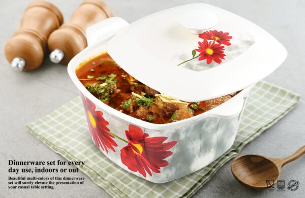 Melamine Dinner Set | Square (1) | Elegant, Durable, Heat-Resistant Plates & Bowls | Unbreakable, Lightweight, Premium Quality Dinnerware