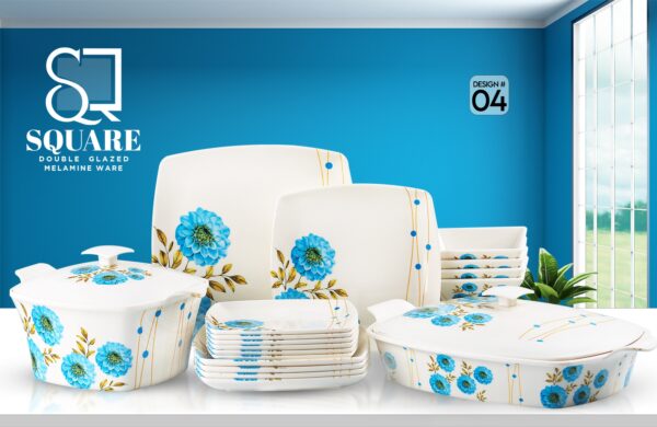 Melamine Dinner Set | Square (1) | Elegant, Durable, Heat-Resistant Plates & Bowls | Unbreakable, Lightweight, Premium Quality Dinnerware