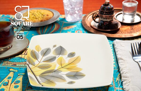 Melamine Dinner Set | Square (1) | Elegant, Durable, Heat-Resistant Plates & Bowls | Unbreakable, Lightweight, Premium Quality Dinnerware