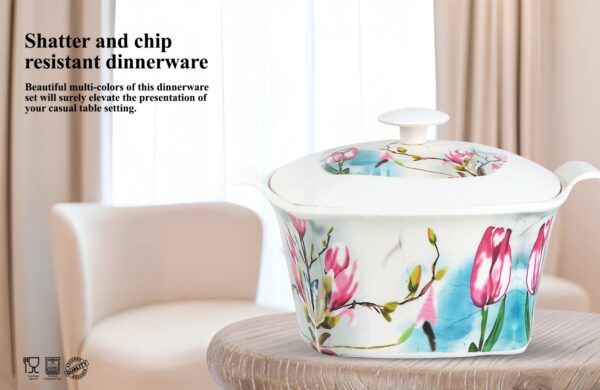 Melamine Dinner Set | Square (1) | Elegant, Durable, Heat-Resistant Plates & Bowls | Unbreakable, Lightweight, Premium Quality Dinnerware