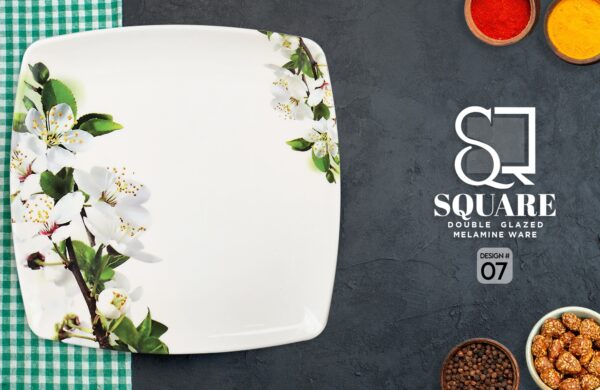 Melamine Dinner Set | Square (1) | Elegant, Durable, Heat-Resistant Plates & Bowls | Unbreakable, Lightweight, Premium Quality Dinnerware