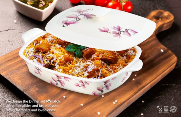 Melamine Dinner Set | Square (1) | Elegant, Durable, Heat-Resistant Plates & Bowls | Unbreakable, Lightweight, Premium Quality Dinnerware