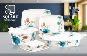 Melamine Dinner Set | Square (1) | Elegant, Durable, Heat-Resistant Plates & Bowls | Unbreakable, Lightweight, Premium Quality Dinnerware