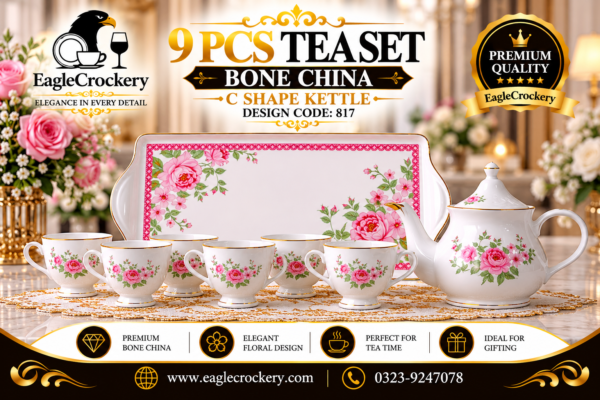9 Pcs Bone Tea Set / Coffee Set (C817)