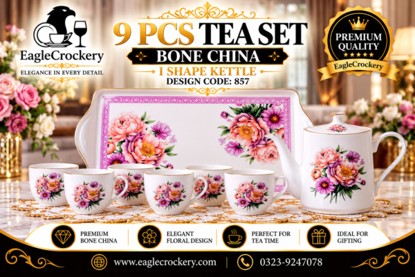 9 Pcs Bone Tea Set / Coffee Set (GGK O 857)