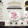 A 72-piece dinner set designed for everyday family dining and special occasions. It’s elegant in look, sturdy in build, and well-suited for home use or gifting (like weddings, housewarmings, festivals).