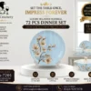 A 72-piece dinner set designed for everyday family dining and special occasions. It’s elegant in look, sturdy in build, and well-suited for home use or gifting (like weddings, housewarmings, festivals).