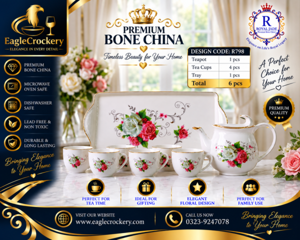 9 Pcs Bone Tea Set / Coffee Set (GGK R 798)