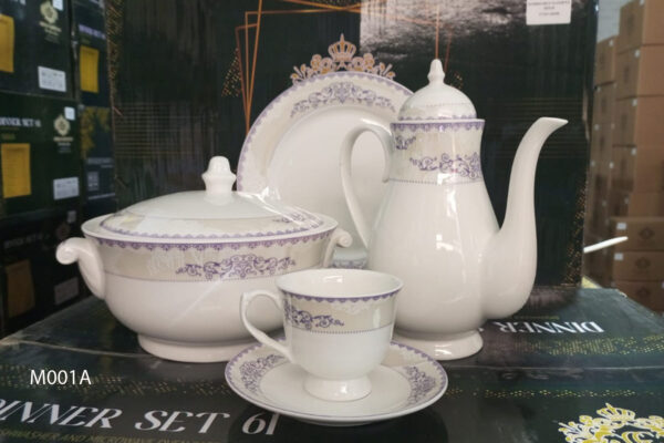 61 Pc Bone China Dinner Set (M001A) High-Quality, Stylish, Premium Crockery