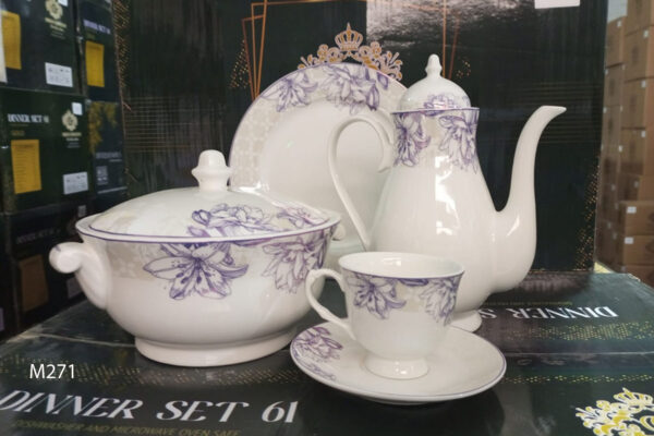 61 Pc Bone China Dinner Set (M271) High-Quality, Stylish, Premium Crockery 1