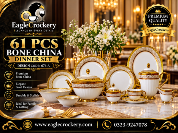 61 Pc Bone China Dinner Set (K676A)