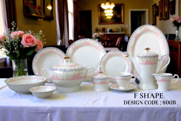 61 Pc Bone China Dinner Set (F800B) | High-Quality, Stylish, Premium Crockery
