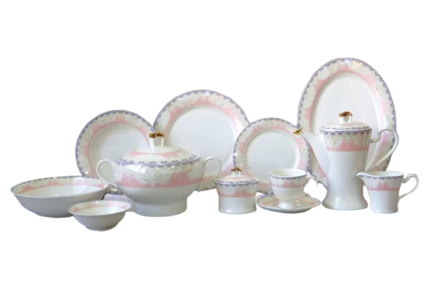 61 Pc Bone China Dinner Set (F800B) | High-Quality, Stylish, Premium Crockery