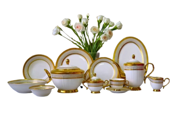 61 Pc Bone China Dinner Set (K676A) | High-Quality, Stylish, Premium Crockery
