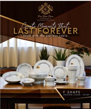 61 Pc Bone China Dinner Set (F761QF) | High-Quality, Stylish, Premium Crockery