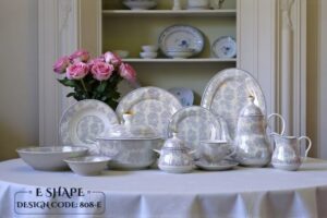 61 Pc Bone China Dinner Set (E808-E) | High-Quality, Stylish, Premium Crockery