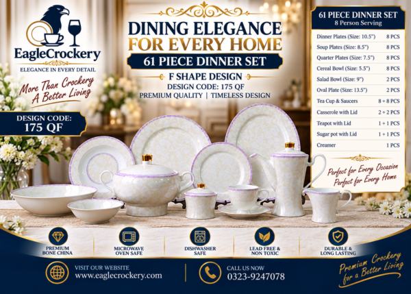 61 Pc Bone Dinner Set (F175QF)