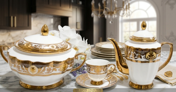 61 Pc Bone China Dinner Set (V657D) | High-Quality, Stylish, Premium Crockery