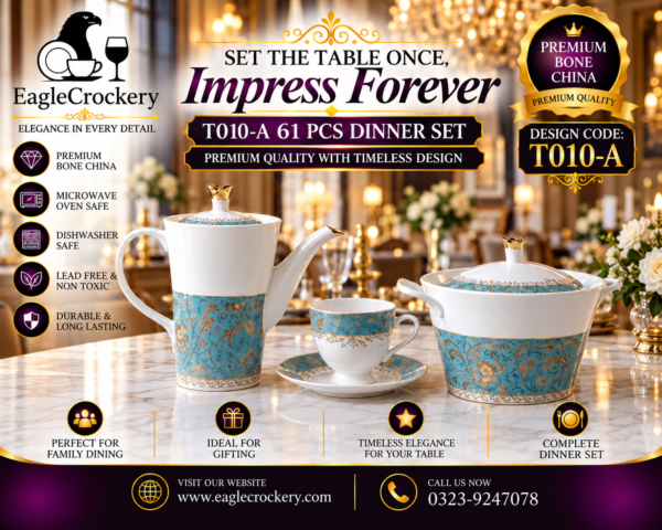 61 Pc Bone Dinner Set (T010A)